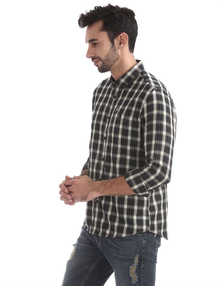 Ed Hardy Men Casual Wear Checkered Shirt